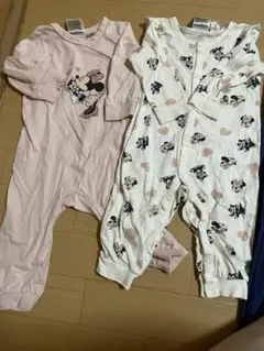 H&Mのミニー柄のロンパース2点セット