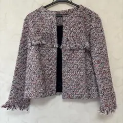 多色ツイードフリンジジャケット