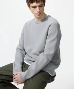 ユニクロ　ウォッシャブルミラノリブクルーネックセーター