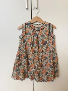 希少！CARAMEL 花柄 ノースリーブ ワンピース 4Yのサムネイル