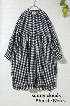 ※わけあり【サニークラウズ】 ギンガムチェック　膝丈ワンピース　チュニック