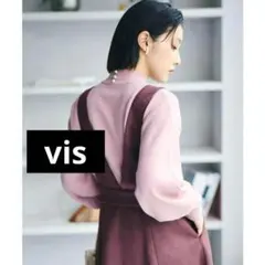 vis ビス　バックパール釦ハイネックニット　ピンクのサムネイル