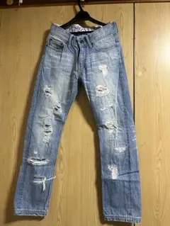 GOTCHA SURF（ガッチャサーフ） クラッシュ加工 ダメージデニムパンツ