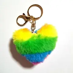 ハート型ファー チャーム キーホルダー ① アクセサリー