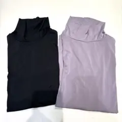 新品★ しまむら FIBERDRY ハイネック 長袖Tシャツ 2色セット Lのサムネイル