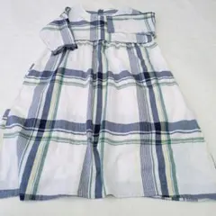 MAMAIKUKO de PARIS 【M】ひざ丈ワンピース チェック 麻55%のサムネイル