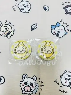 ◎うさぎ(パジャマ)x2◎ ちいかわ 刺繍缶バッジ ビスケット