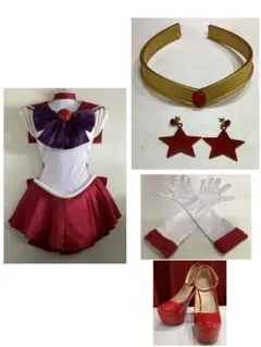 【セーラームーン】セーラーマーズ　ほぼフルセ　L　コスプレ衣装　F-0010★