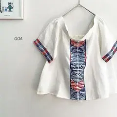 希少 goa ゴア 刺繍リネンブラウス オフショルダーエスニックY2K 3086のサムネイル