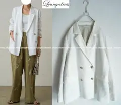 2024Loungedressラウンジドレス☆リネンダブルジャケットFホワイト系 