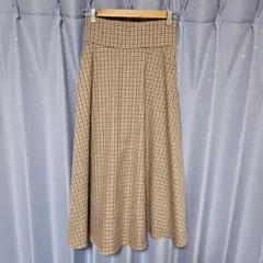 ナイスクラップ ハウンドトゥース レースアップ フレアスカート