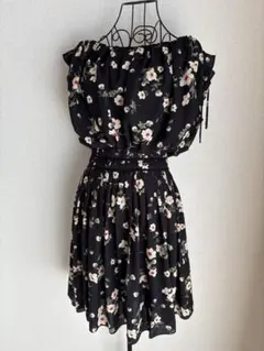 SNIDEL フラワーフリルワンピース 1 花柄 シャーリング