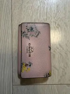COACH 花柄 ピンク キーケース
