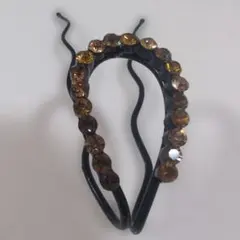 黒のクリスタルヘアアクセサリー　かんざし　コーム