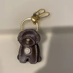 キタムラ　レザーキーホルダー ダークブラウン　犬