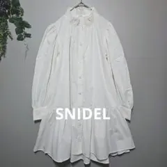 【SNIDEL】スナイデルAラインティアード フリルチュニック丈スタンドカラー
