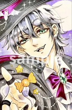 こっちにおいで　手描きイラスト オリジナルイラスト　アナログ　コピック　原画