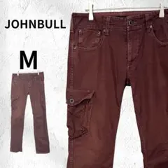 JOHNBULL ジョンブル カーゴデニムパンツ ワインレッド M メンズ