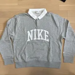 【新品】NIKE 襟付き スウェット ラガーシャツ風 グレー XXL