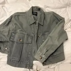 ZARA カーキデニムジャケット XS