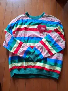 HOOK ボーダー 長袖 Tシャツ L