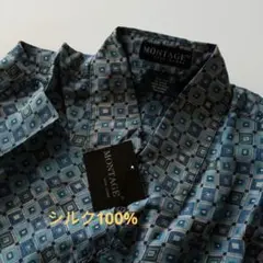 MONTAGE 新品タグ付き 紳士 半袖 シルク100%シャツ Mのサムネイル