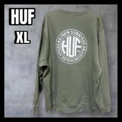 HUF ハフ REGIONAL PUFF CREW スウェット XL オリーブ