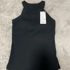 新品未使用 タグ付き UNIQLO ホルターネックブラタンクトップ Sブラック