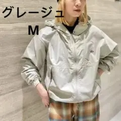 DANTON　ナイロンフードジャケット　グレージュ M