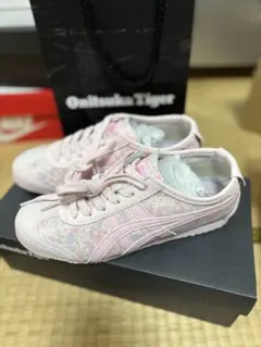 Onitsuka Tiger オニツカタイガー 花柄 スニーカー ピンク - メルカリ