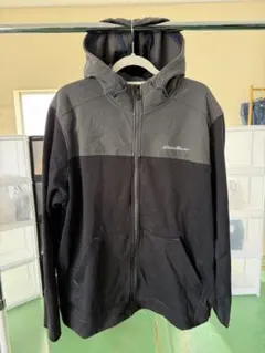 Eddie Bauer フルジップパーカー ブラック/グレー