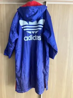 adidas 90's 裏ボア フリースベンチコート 青Lのサムネイル