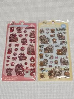 ラブブLabubuポンポン ドロップ キャラクターシール 2シートセット