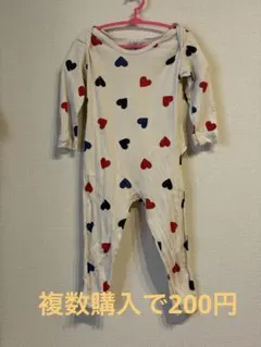 ハート模様ロンパース（長袖）24m86㎝
