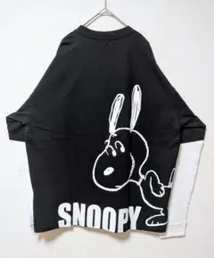 スヌーピー ウッドストック ビッグシルエット 長袖 Tシャツ ロンT 男女兼用