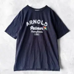 アーノルドパーマー 半袖Tシャツ ブラック 3サイズ 綿100% カレッジロゴ