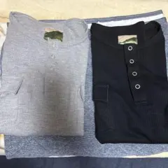 B.BALLSY ボールジーブラザーズ ルーズヘンリーネックワッフルティー2色 B.BALLSY ボールジーブラザーズ ルーズヘンリーネックワッフルティー2