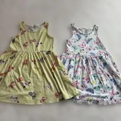 H&M ノースリーブ ワンピース 2枚セット 蝶柄