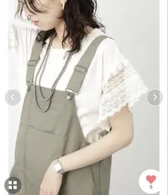 samansa mos2 サマンサモスモス　サロペットスカート　オフホワイト