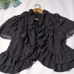 【最終価格】アミティエamitie ボレロ　ドット柄　半袖　羽織