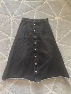 ダークグレー デニム Aラインスカート