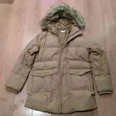 UNIQLO ユニクロ フード付きベージュダウンジャケット 160
