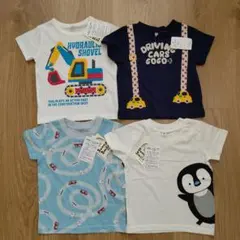 ⑥新品　９０センチ　男の子　半袖　Tシャツ　４枚セット　動物　綿100％