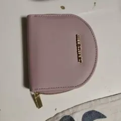 ピンク 合成皮革 三つ折り財布