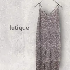 【ルティーク】サロペット L 総柄 カジュアル オールインワン ラフ ゆったり