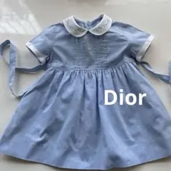 baby Dior ベビーディオール　刺繍襟　ワンピース　ブルーのサムネイル