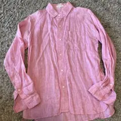 メンズ　リネン100% リネンシャツ　38