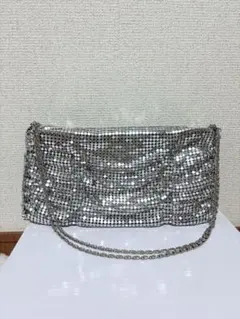シルバースパンコールクラッチバッグ