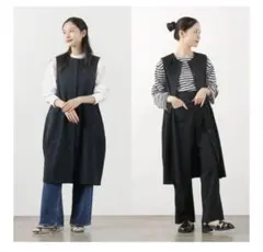 【mizuiro ind】「フロントフライコクーン ロングジレ」黒