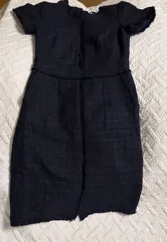 バナナリパブリック　ネイビー　ツイード　ワンピース